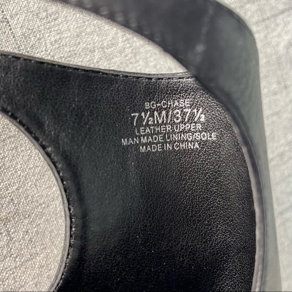BCBGeneration Black Leather Chaser Pewter Stiletto Heel Sexy High Heels 7.5 NWT - Picture 10 of 11